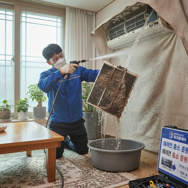에어컨청소 현장 이미지