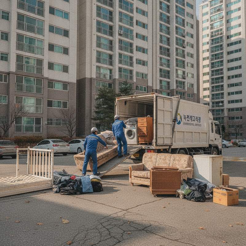 폐기물처리 작업 이미지