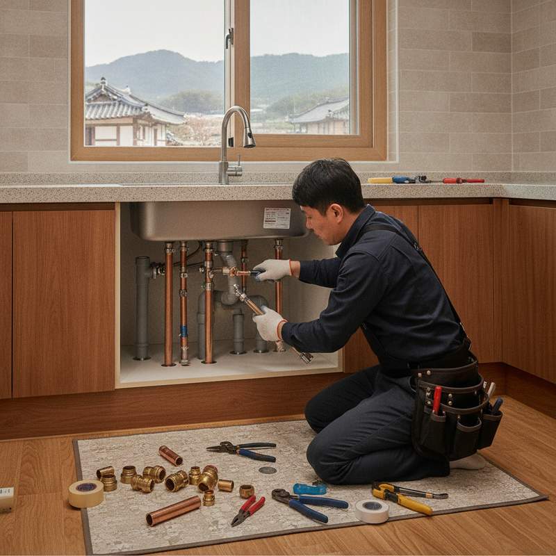 배관막힘 현장 안내 이미지